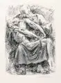 Albert Haueisen, Liebe, Lithografie (Offsetlithografie ?) auf kräftigem "Van Gelder Zonen"-Bütten