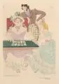 Kurt Hilscher, Drei galante Szenen. 1920er Jahre, Radierungen, koloriert, auf kräftigem, chamoisfarbenen Papier bzw