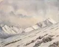 Erich Lindenau, Scheidender Winter im Gebirge, 1939, Aquarell auf festem Velin