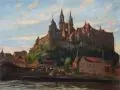 Julius Otto Fritzsche, Blick auf Meißen. 1. H. 20. Jh, Öl auf Leinwand, auf Pappe maroufliert