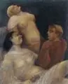 Willy Kriegel, Der unzüchtige Mönch, Um 1925, Öl auf Sperrholz