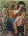 Alfred Schütze, Weinernte / Entwurfszeichnung zu einem Wandgemälde