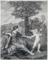 Jean-Jacques Avril, Klytia und Amor, Um 1780, Kupferstich und Radierung auf Bütten
