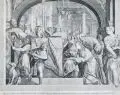 Francesco Villamena, (Wiederholung nach), Präsentation Christi im Tempel. Wohl 18. Jh, Kupferstich auf Bütten