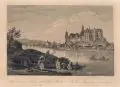 Conrad Caspar Rordorf, Ansicht von Meissen unterhalb der Brücke am rechten Ufer, Um 1820, Aquatinta über Tonplatte