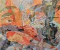 Leonore Adler, Schmetterlingsmädchen, 1990, Wasserfarben und farbige Kreiden auf Torchon