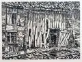 Werner Haselhuhn, Altes Scheunentor, Holzschnitte auf Velin