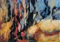 Gottfried Körner, Abstrakte Farbkomposition, 1999, Aquarell, farbige Pastellkreide und Deckfarben auf Papier