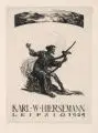 Alois Kolb, Drei großformatige Exlibris. 1920er Jahre, Radierungen, eine Arbeit auf "Johann Wilhelm"-Bütten, zwei Arbeiten auf festem Papier