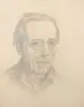 Erich Lindenau, Selbstporträt im Viertelprofil