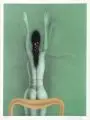 Paul Wunderlich, Mit dem Gesicht zur Wand, 1977, Farblithografie von vier Steinen auf "Rives"-Bütten
