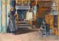 Hans Jakoby, Häusliches Interieur. Anfang 20. Jh, Öl auf Leinwand