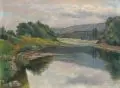H Richter, Die Mulde bei Siebenlehn (?). Ohne Jahr, Öl auf Leinwand