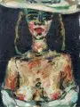 Halbakt by Jürgen Wenzel, 1990, Öl auf Hartfaser, offered Jun 2017