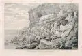 Florian Grospietsch, Veduta di S. Francesco presso Amalfi, 1826, Radierung auf China, auf kräftiges, strukturiertes Papier aufgewalzt (angeschnittenes Wasserzeichen o.li.)