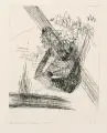 Carlfriedrich Claus, Versuchende Imprägnation affektuöser Vorgänge mit Sprachdenken IV, 1975, Radierung auf chamoisfarbenem Velin