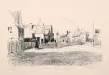 Wilhelm Eller, Dorfstraße (Altgruna), Lithografie auf wolkigem Papier