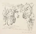 Hertha Günther, Illustration zu einem Gedicht von Manfred Streubel, 1969, Lithografie auf Velin
