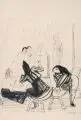 Josef Hegenbarth, Beim Aktzeichnen, 1953, Lithografie