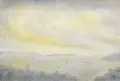 Ernst Lewinger, Landschaft mit Baumallee und Telegrafenmasten