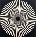 Wolfgang Ludwig, Kinematische Scheibe auf Schwarz, 1970, Siebdruck auf leichtem Karton