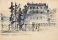 Georg Nerlich, Schloss Wachwitz bei Dresden in seitlicher Ansicht. 1960er/1970er Jahre