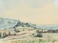 Hans Rothe, Zwei sächsische Landschaften, 1962, Aquarelle und Federzeichnung in Tusche
