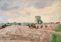 Wilhelm Rudolph, Landschaft mit Pferdewagen. Wohl 1930er/1940er Jahre