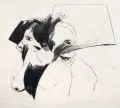 Wolfram Adalbert Scheffler, Paar, 1984, Kohlestiftzeichnung auf kräftigem Bütten
