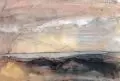 Reinhard Springer, Seelandschaft 6, 1992, Aquarell und Tusche über Kohle auf feinem Bütten