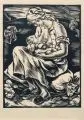 Rudolf Warnecke, Mutter beim Stillen / Fischer am Ufer. 1. H. 20. Jh, Holzschnitte auf feinem Papier