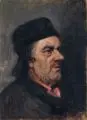 Wilhelm Claus, Porträt eines Mannes mit Kappe, 1904, Öl auf Malpappe