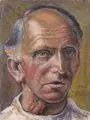 Kurt Günther, Selbstbildnis im Halbprofil, 1947, Öl auf Asbestplatte