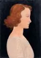Bruno Paul Seener, Porträtstudie eines Mädchenkopfes im Profil. 1. H. 20. Jh, Öl auf Sperrholz