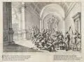 Melchior Küsel, Fünf Szenen aus der Leidensgeschichte Christi. 2. H. 17. Jh, Kupferstiche auf Bütten, vollflächig auf bläulichem Bütten montiert