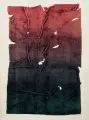 Klaus Dennhardt, Schwarze Faltung auf grünrotem Farbverlauf, 1985, Farbserigrafie auf festem Papier
