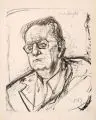 Otto Dix, Der Musiker Kurt Striegler, 1953, Lithografie auf chamoisfarbenem Velin