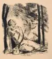 Josef Eberz, Einsames Sterben, 1915, Lithographie auf gelblichem Japan