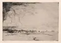 Otto Fischer, Zwei Landschaftsdarstellungen. Anfang 20. Jh, Radierungen mit Tonplatte auf "Van Gelder Zonen"-Bütten bzw. auf Karton