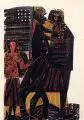 Schwarze Amerikaner by HAP Grieshaber, 1964, Farbholzschnitt in drei Farben auf Werkdruckpapier, offered Mar 2017
