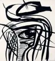 Veit Hofmann, Mann mit Hut, 1989, Serigrafie (?) auf Karton