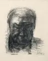 Gerhard Kettner, Selbstbildnis von vorn, 1982, Lithografie auf Bütten