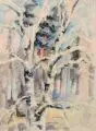 Georg Nerlich, Waldinneres. 1960er bis 1970er Jahre, Aquarell über Grafit auf Papier, auf Pappe aufgezogen