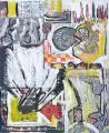 Frank Panse, Bombenwetter, 1988, Collage (verschiedenen Papiere) und Deckfarben auf Karton