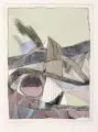 Christa Pyroth, Abstrahierte Landschaft / Weiden am Fluss, 1970/1975, Radierungen, aquarelliert auf Bütten