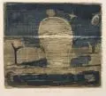 Karin Sakrowski, Kopflandschaft - Aperion, 1989, Farbholzschnitt auf feinem Japan