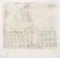 Klaus Sobolewski, Codes 4, 1990, Radierung mit Vernis mou und hellgelber Tonplatte auf kräftigem "Hahnemühle"-Bütten