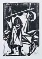 Heinz Tetzner, Fischer, 1956, Holzschnitt auf "Zerkall"-Bütten