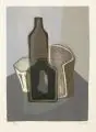Günther Torges, Stillleben mit Flasche, 1977, Farblithografie auf kräftigem Papier