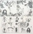 Felix Waske, Erotische Komposition. Wohl 1970er Jahre, Lithografie